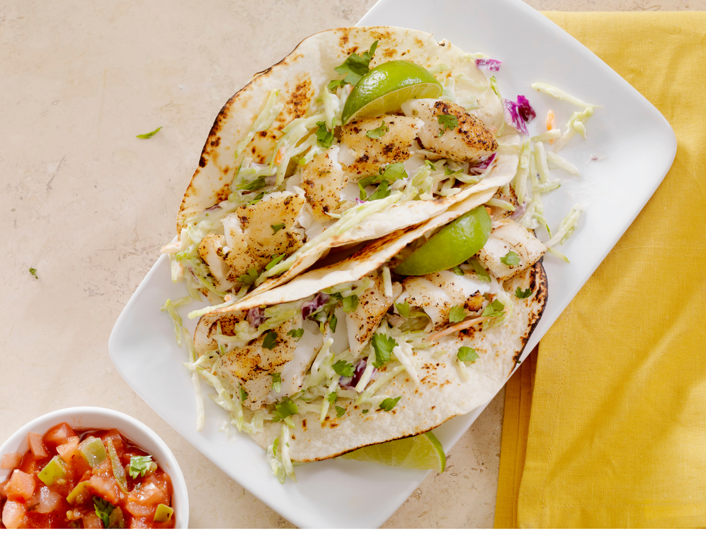 Pineapple Basil Fish Tacos